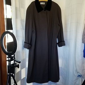 Taupe & black wool coat